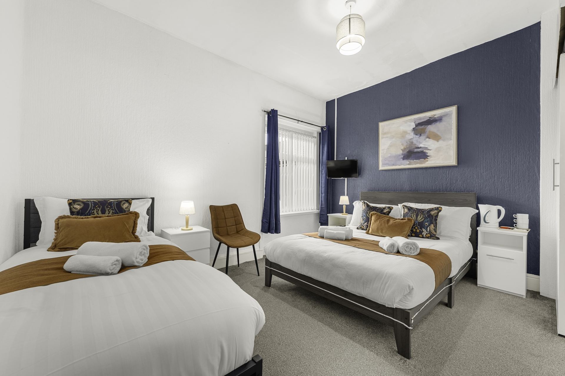 Triple room at Ember House with single and double bed